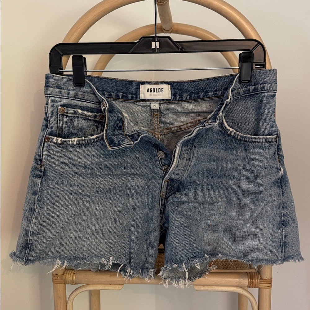 Agolde Blue Denim Shorts